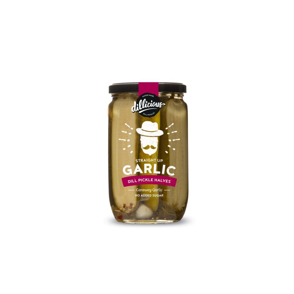 Dillicious Straight Up Garlic Halves - Dillicious Pickles