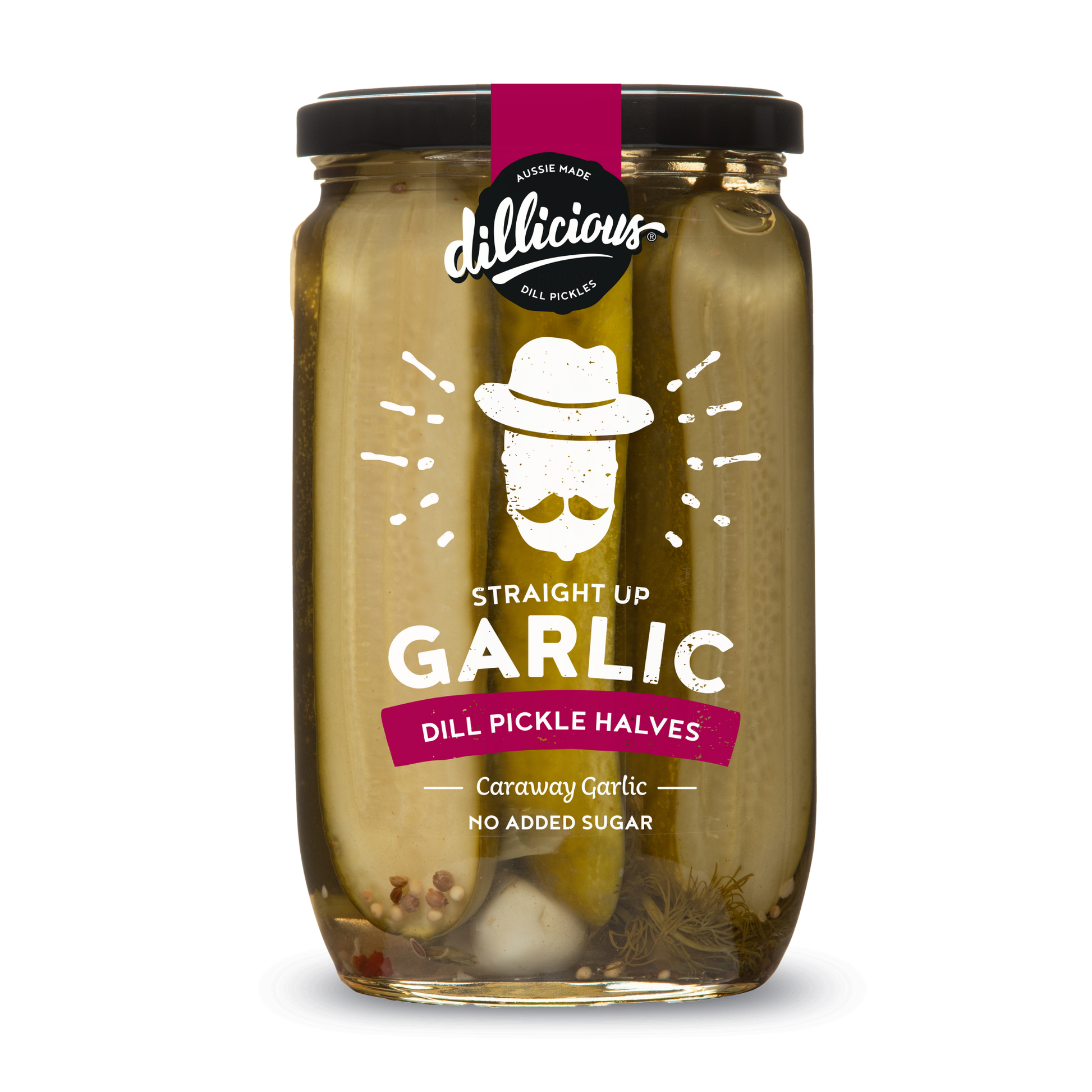 Straight Up Garlic Dill Pickle Halves